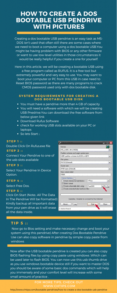 How To Create a Dos Bootable USB