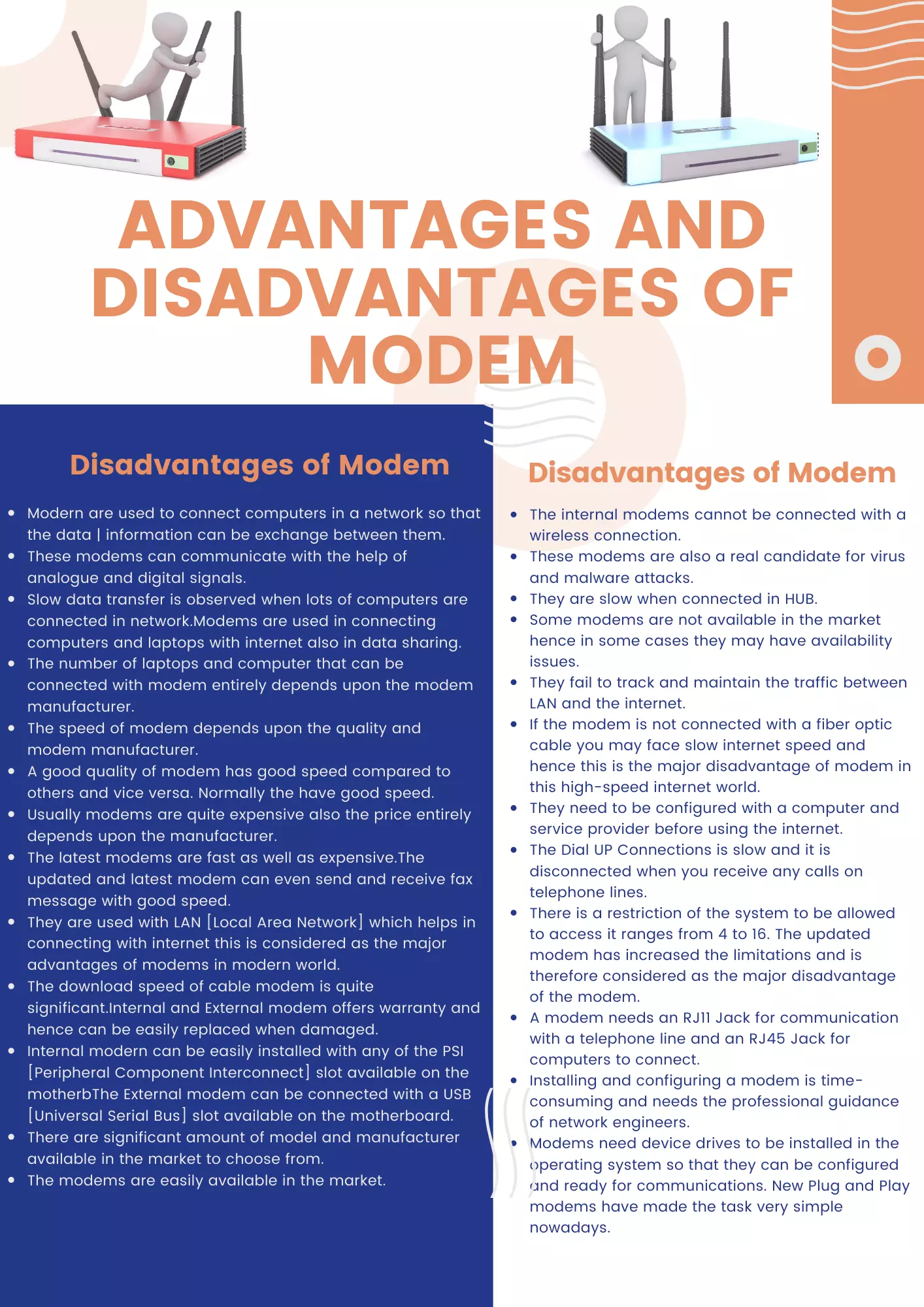 Advantages and Disadvantages of Modems | Pros & Cons of Modems