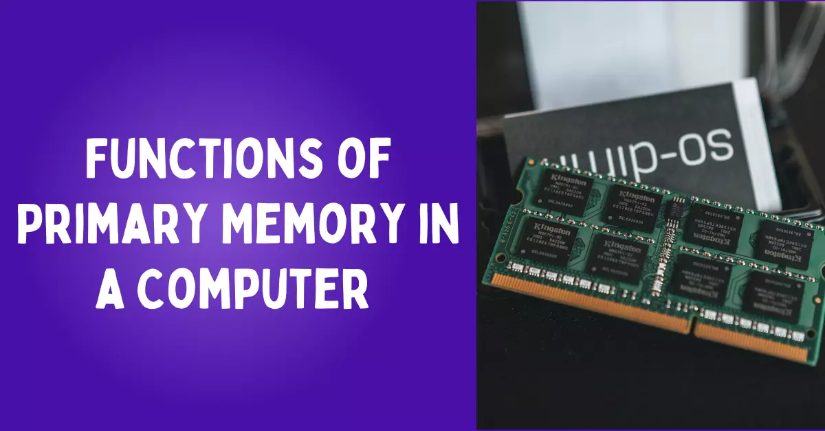 Functions of Primary Memory in a Computer System