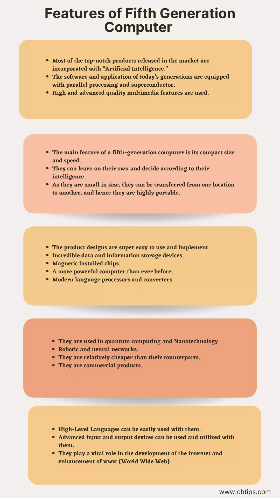 Features of Fifth Generation Computer