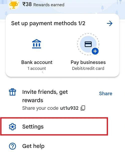 Google Pay Setting