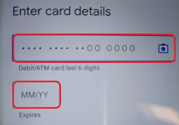 Card Details and Expiry Date. Card Details and Expiry Date.