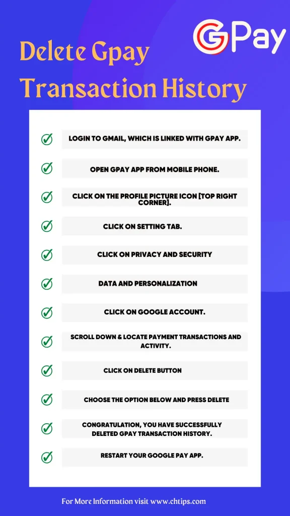 How To Delete GPay Transaction History