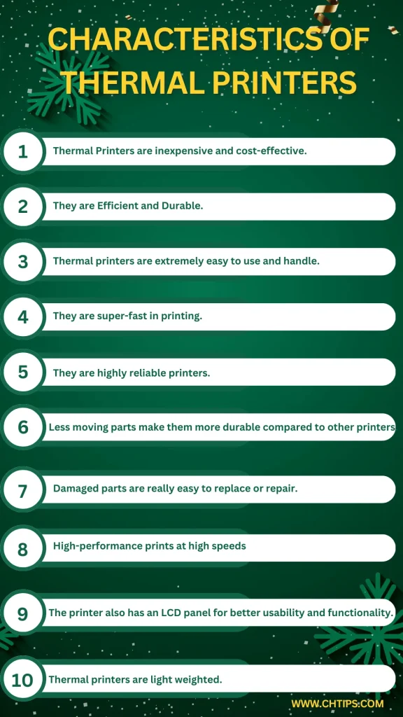 Characteristics of Thermal Printers 