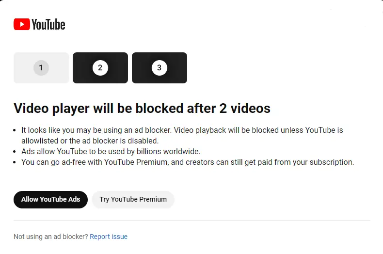 YouTube is Blocking AD Blocker