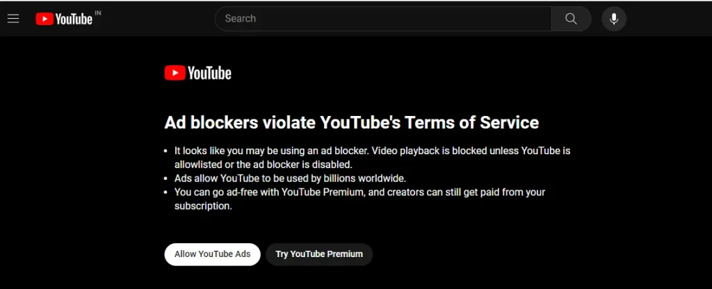 YouTube is Blocking AD Blocker